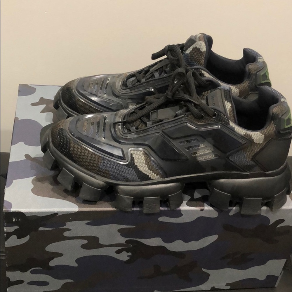 Prada Rubber Knit Camouflage Sneakers